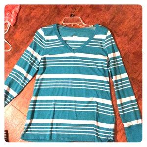 A stripped long sleeved shirt